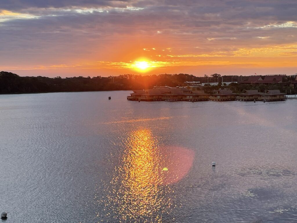 Sunrise from Lake View Studio at the Villas at Disney's GRand Floridian Resort & Spa
