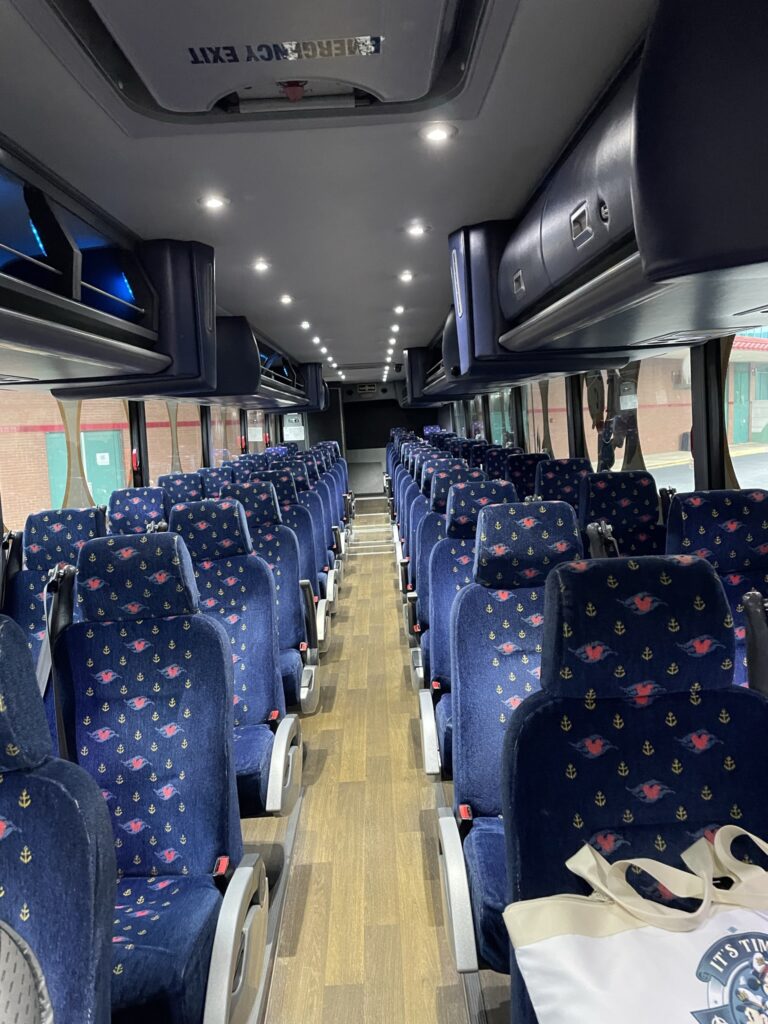 Inside the Disney Cruise Line bus