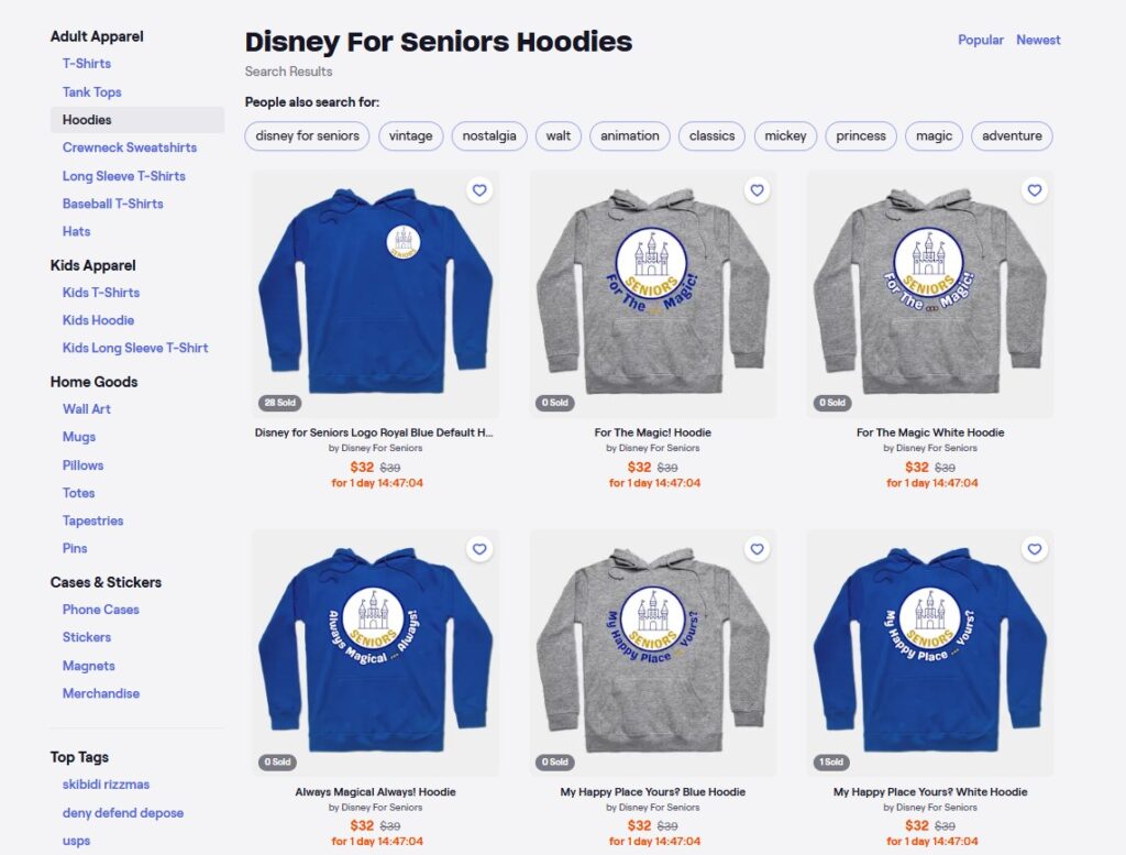 Disney for Seniors Merchandise
