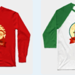 Two holiday disney-inspired shirts for seniors featuring festive apparel phrases and castle motifs